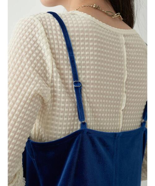 earth music&ecology（アースミュージックアンドエコロジー）の「ベロアキャミドレ（ワンピース・レディース・ブルー/ブラック/ピンク・FREE）」の21枚目の写真