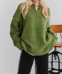 Flugge | henley neck knit/ヘンリーネックニット　ユニセックス着用可能　メンズ着用画像有(ニット/セーター)