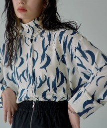 プリントハイネックシャツ