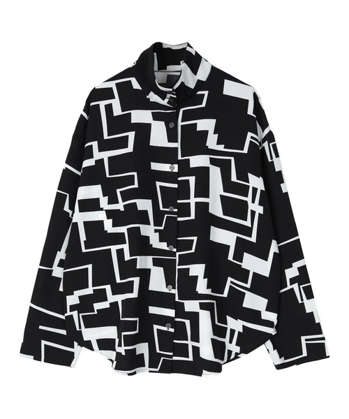 miette（ミエット）の「プリントハイネックシャツ（シャツ/ブラウス・レディース・オフホワイト/ブラック/グリーン系その他/ピンク・FREE）」の14枚目の写真