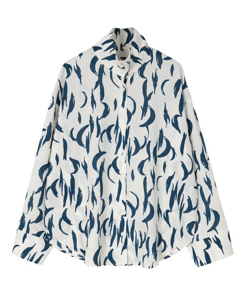 miette（ミエット）の「プリントハイネックシャツ（シャツ/ブラウス・レディース・オフホワイト/ブラック/グリーン系その他/ピンク・FREE）」の13枚目の写真