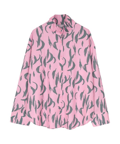 miette（ミエット）の「プリントハイネックシャツ（シャツ/ブラウス・レディース・オフホワイト/ブラック/グリーン系その他/ピンク・FREE）」の21枚目の写真