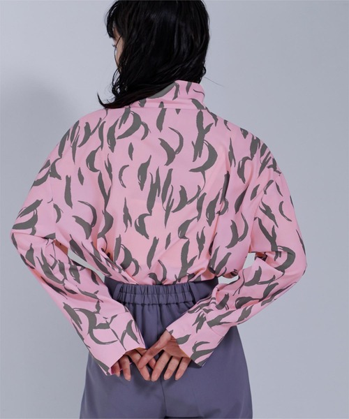 miette（ミエット）の「プリントハイネックシャツ（シャツ/ブラウス・レディース・オフホワイト/ブラック/グリーン系その他/ピンク・FREE）」の18枚目の写真