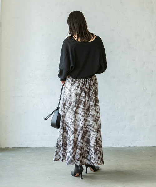 Noble(ノーブル)の「チェックプリントギャザースカート(スカート・レディース・ネイビー/ブラック・FREE)」の11枚目の写真
