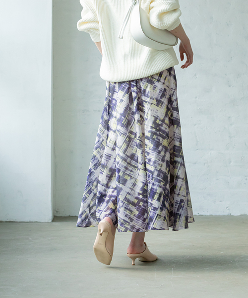 Noble(ノーブル)の「チェックプリントギャザースカート(スカート・レディース・ネイビー/ブラック・FREE)」の13枚目の写真
