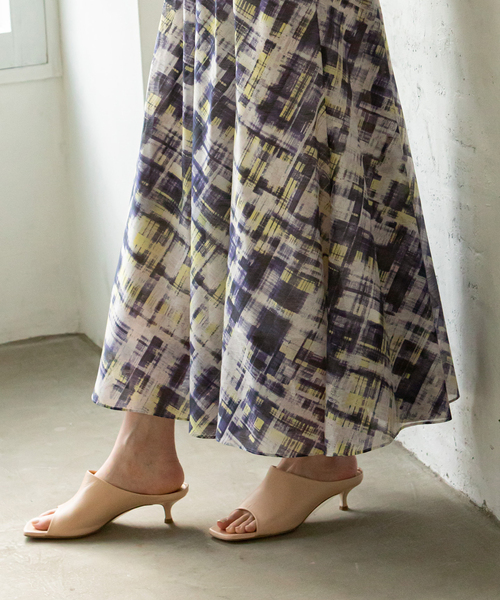Noble(ノーブル)の「チェックプリントギャザースカート(スカート・レディース・ネイビー/ブラック・FREE)」の15枚目の写真
