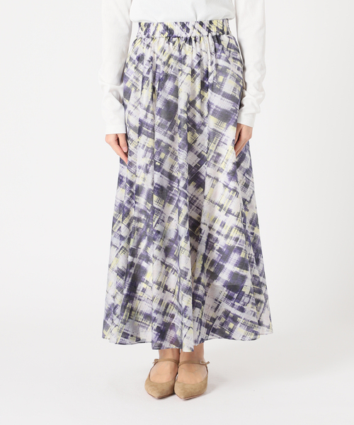 Noble(ノーブル)の「チェックプリントギャザースカート(スカート・レディース・ネイビー/ブラック・FREE)」の16枚目の写真