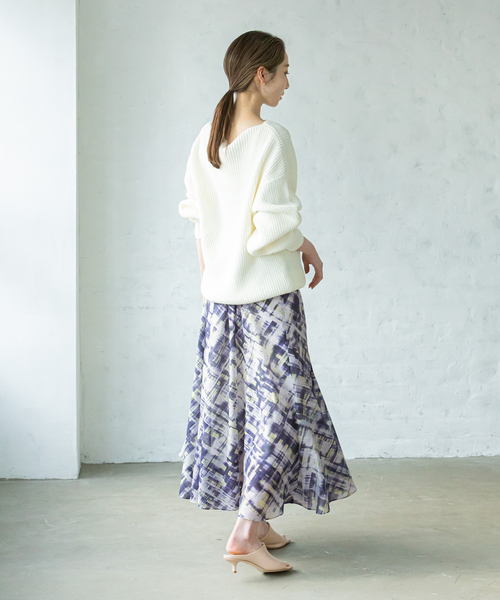 Noble(ノーブル)の「チェックプリントギャザースカート(スカート・レディース・ネイビー/ブラック・FREE)」の8枚目の写真