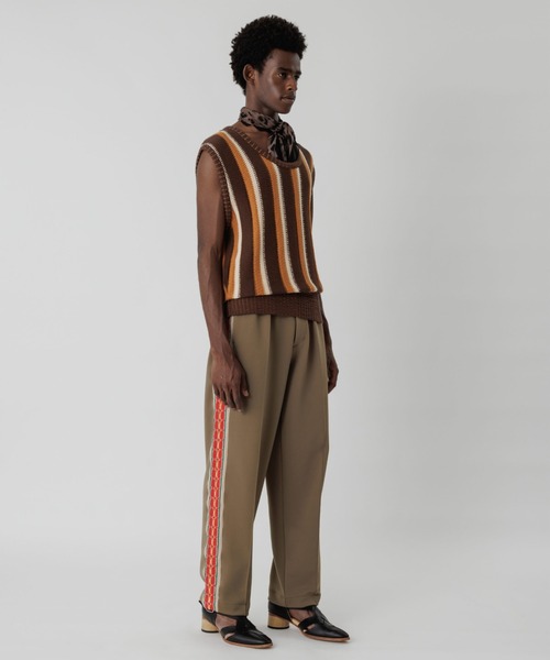 SASQUATCHfabrix.（サスクワァッチファブリックス）の「LACE TAPE TRACK PANTS（その他パンツ・メンズ・ネイビー/ベージュ系その他/カーキ・M/L/XL）」の5枚目の写真