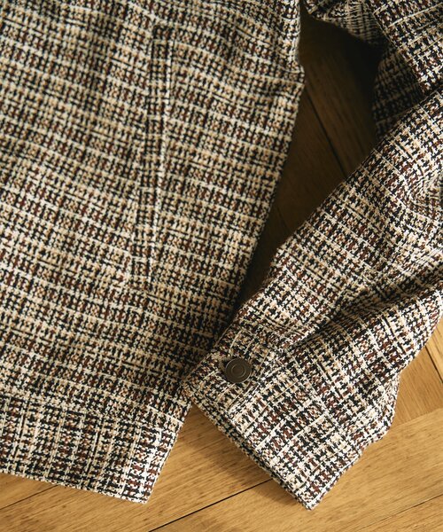 EDIFICE(エディフィス)の「【DEVEAUX / デヴォー】バスケット チェック トラッカー ジャケット(ブルゾン・メンズ・ブラウン系その他/ブラック/アイボリー/ブルー・MEDIUM/LARGE)」の6枚目の写真