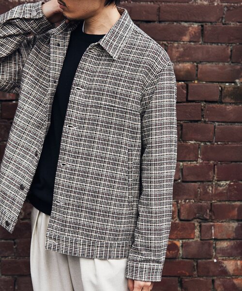 EDIFICE(エディフィス)の「【DEVEAUX / デヴォー】バスケット チェック トラッカー ジャケット(ブルゾン・メンズ・ブラウン系その他/ブラック/アイボリー/ブルー・MEDIUM/LARGE)」の12枚目の写真