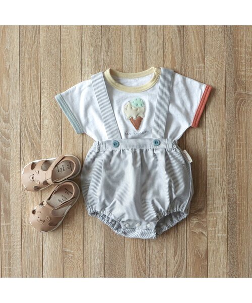 apres les cours(アプレレクール)の「3柄サスペンダー付きブルマ(その他ベビーウェア・キッズ・グレー/アイボリー/ベージュ・80)」の18枚目の写真