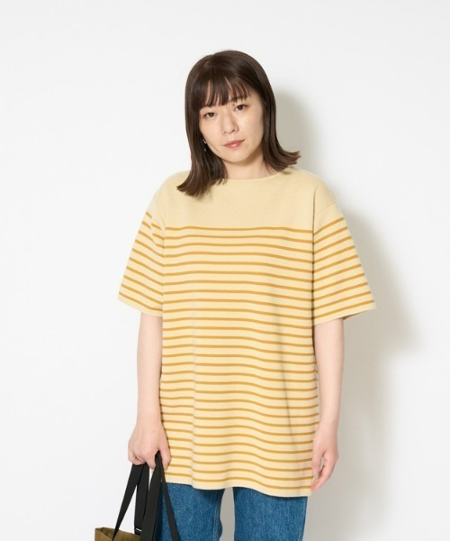 Snow Peak(スノーピーク)の「Co/Ny/Pe S/S Boat Neck Pullover(ニット/セーター・メンズ・ベージュ/ブラック/マスタード・LARGE/MEDIUM/SMALL/X-LARGE)」の1枚目の写真