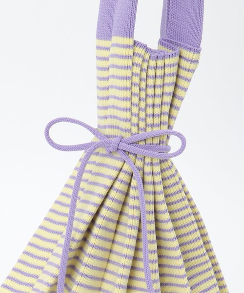 VENCEEXCHANGE（ヴァンスエクスチェンジ）の「配色プリーツボーダートート（トートバッグ・レディース・イエロー/グリーン/ピンク/ブルー・FREE）」の16枚目の写真