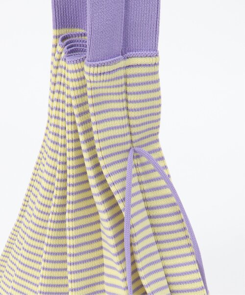 VENCEEXCHANGE（ヴァンスエクスチェンジ）の「配色プリーツボーダートート（トートバッグ・レディース・イエロー/グリーン/ピンク/ブルー・FREE）」の17枚目の写真