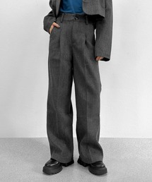 【SETUP対応】Faux wool slacks pants / フェイクウールスラックスパンツ