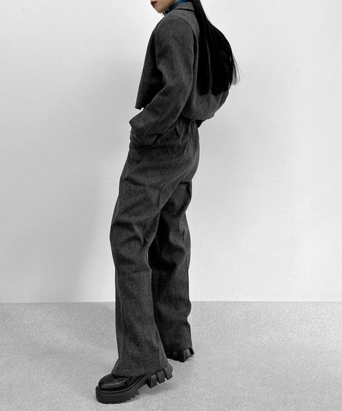 LVEU.(ラブユ.)の「【SETUP対応】Faux wool slacks pants / フェイクウールスラックスパンツ(スラックス・レディース・チャコールグレー/ブラック・FREE)」の11枚目の写真