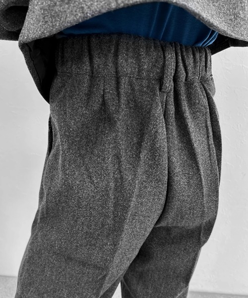 LVEU.(ラブユ.)の「【SETUP対応】Faux wool slacks pants / フェイクウールスラックスパンツ(スラックス・レディース・チャコールグレー/ブラック・FREE)」の17枚目の写真
