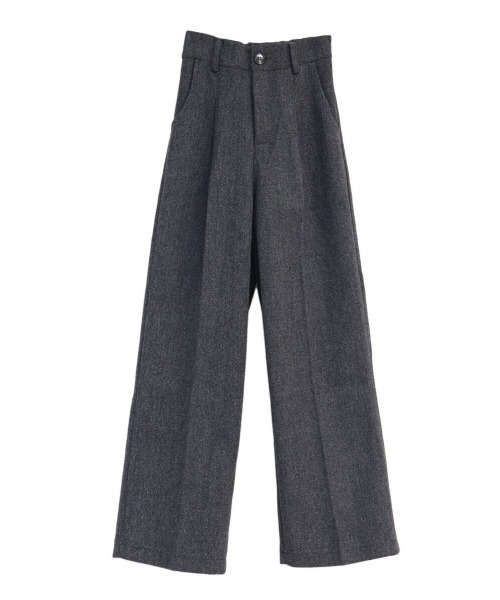 LVEU.(ラブユ.)の「【SETUP対応】Faux wool slacks pants / フェイクウールスラックスパンツ(スラックス・レディース・チャコールグレー/ブラック・FREE)」の19枚目の写真