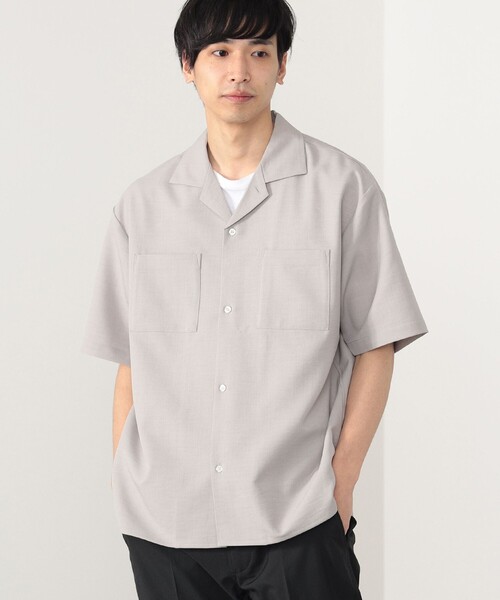BEAMS HEART（ビームスハート）の「BEAMS HEART / ポリツイル オープンカラー シャツ（シャツ/ブラウス・メンズ・オリーブ/グレイッシュベージュ・SMALL/MEDIUM/LARGE）」の2枚目の写真