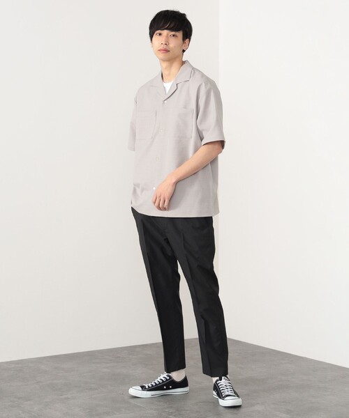 BEAMS HEART（ビームスハート）の「BEAMS HEART / ポリツイル オープンカラー シャツ（シャツ/ブラウス・メンズ・オリーブ/グレイッシュベージュ・SMALL/MEDIUM/LARGE）」の5枚目の写真