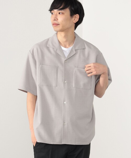 BEAMS HEART（ビームスハート）の「BEAMS HEART / ポリツイル オープンカラー シャツ（シャツ/ブラウス・メンズ・オリーブ/グレイッシュベージュ・SMALL/MEDIUM/LARGE）」の11枚目の写真