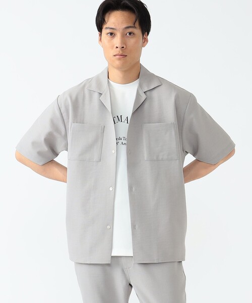 BEAMS HEART（ビームスハート）の「BEAMS HEART / ポリツイル オープンカラー シャツ（シャツ/ブラウス・メンズ・オリーブ/グレイッシュベージュ・SMALL/MEDIUM/LARGE）」の7枚目の写真