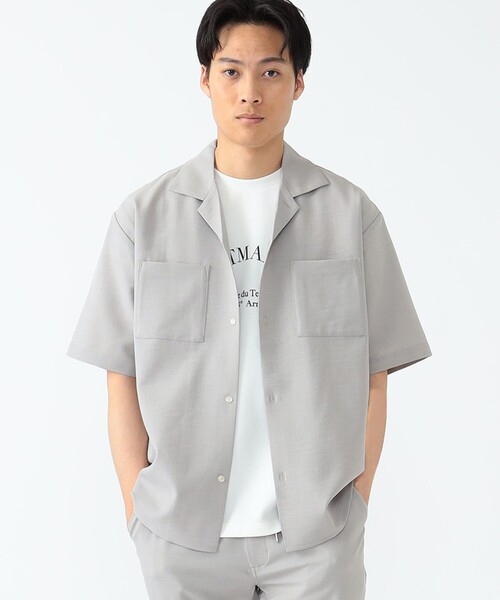 BEAMS HEART（ビームスハート）の「BEAMS HEART / ポリツイル オープンカラー シャツ（シャツ/ブラウス・メンズ・オリーブ/グレイッシュベージュ・SMALL/MEDIUM/LARGE）」の6枚目の写真