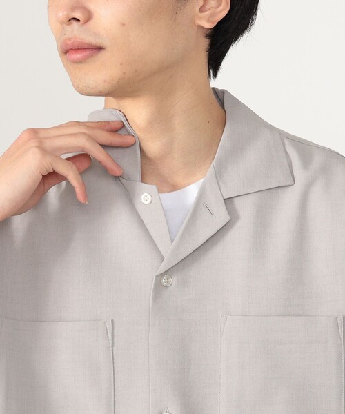 BEAMS HEART（ビームスハート）の「BEAMS HEART / ポリツイル オープンカラー シャツ（シャツ/ブラウス・メンズ・オリーブ/グレイッシュベージュ・SMALL/MEDIUM/LARGE）」の14枚目の写真