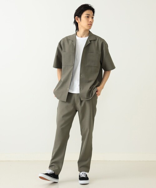 BEAMS HEART（ビームスハート）の「BEAMS HEART / ポリツイル オープンカラー シャツ（シャツ/ブラウス・メンズ・オリーブ/グレイッシュベージュ・SMALL/MEDIUM/LARGE）」の18枚目の写真