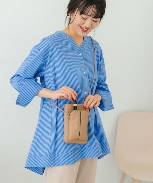 RODE SKO（ロデスコ）の「ミニセンターラインショルダーバッグ（ショルダーバッグ・レディース・ベージュ/ブラック/オフホワイト・ONE）」の9枚目の写真