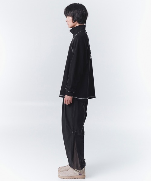 OY（オーワイ）の「『OY/オーワイ』TYPOGRAPHIC LOGO ZIPPER POLA LONG SLEEVE/ロゴジップポラロングスリーブ（Tシャツ/カットソー・メンズ・グレー/ブラック/ホワイト・FREE）」の5枚目の写真