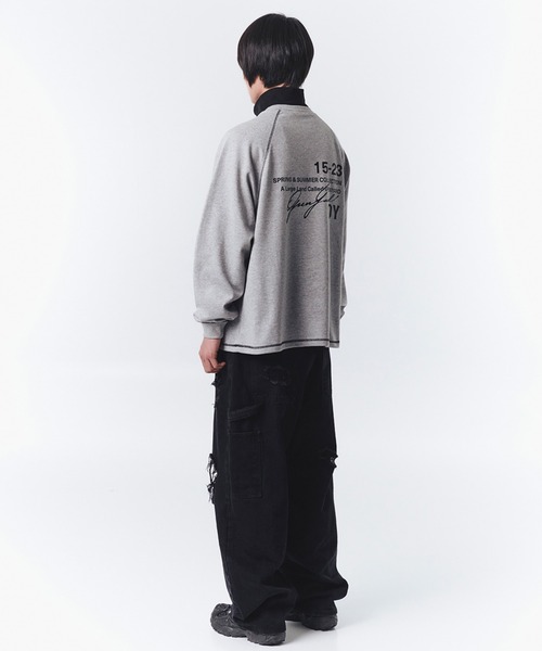 OY（オーワイ）の「『OY/オーワイ』TYPOGRAPHIC LOGO ZIPPER POLA LONG SLEEVE/ロゴジップポラロングスリーブ（Tシャツ/カットソー・メンズ・グレー/ブラック/ホワイト・FREE）」の6枚目の写真