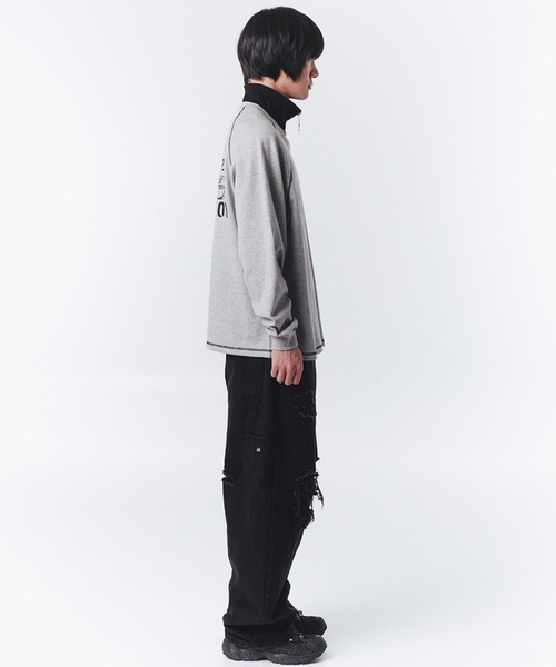 OY（オーワイ）の「『OY/オーワイ』TYPOGRAPHIC LOGO ZIPPER POLA LONG SLEEVE/ロゴジップポラロングスリーブ（Tシャツ/カットソー・メンズ・グレー/ブラック/ホワイト・FREE）」の12枚目の写真