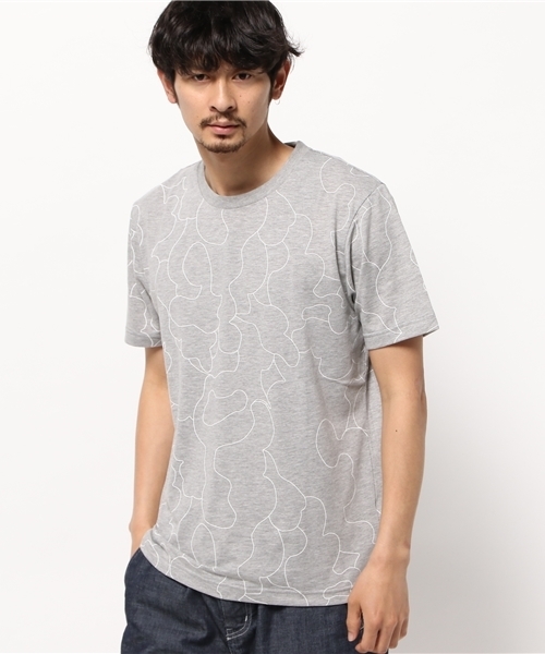 CIAOPANIC（チャオパニック）の「【Ciaopanic】　linedrawingcamobT-SH（Tシャツ/カットソー・メンズ・ホワイト/グレー/ブラック/ネイビー・MEDIUM/LARGE）」の3枚目の写真