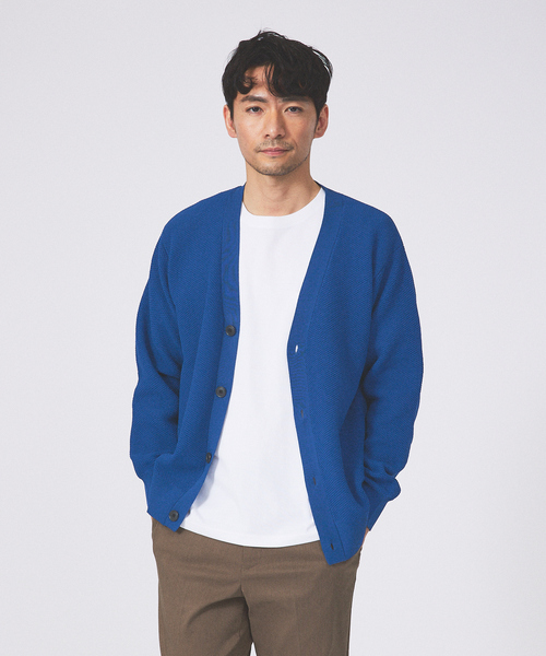 ABAHOUSE GRAY（アバハウスグレイ）の「【アンサンブル対応】メッシュ ニット カーディガン（カーディガン/ボレロ・メンズ・ブラック/グレイッシュベージュ/エメラルド/ブルー・46/48）」の11枚目の写真