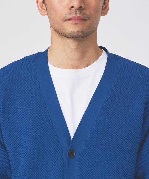 ABAHOUSE GRAY（アバハウスグレイ）の「【アンサンブル対応】メッシュ ニット カーディガン（カーディガン/ボレロ・メンズ・ブラック/グレイッシュベージュ/エメラルド/ブルー・46/48）」の14枚目の写真