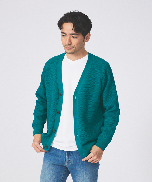 ABAHOUSE GRAY（アバハウスグレイ）の「【アンサンブル対応】メッシュ ニット カーディガン（カーディガン/ボレロ・メンズ・ブラック/グレイッシュベージュ/エメラルド/ブルー・46/48）」の20枚目の写真