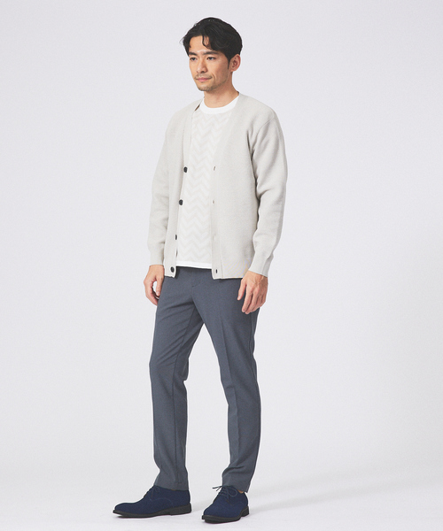 ABAHOUSE GRAY（アバハウスグレイ）の「【アンサンブル対応】メッシュ ニット カーディガン（カーディガン/ボレロ・メンズ・ブラック/グレイッシュベージュ/エメラルド/ブルー・46/48）」の5枚目の写真