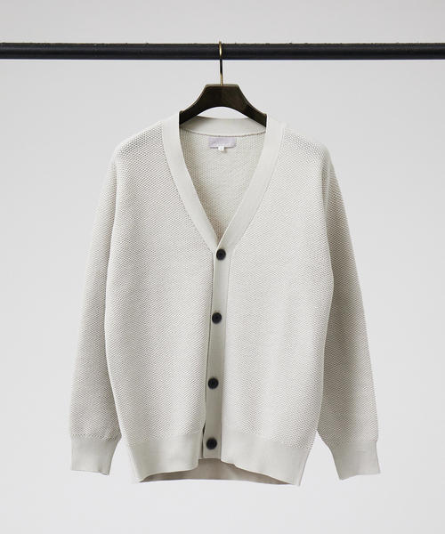 ABAHOUSE GRAY（アバハウスグレイ）の「【アンサンブル対応】メッシュ ニット カーディガン（カーディガン/ボレロ・メンズ・ブラック/グレイッシュベージュ/エメラルド/ブルー・46/48）」の6枚目の写真