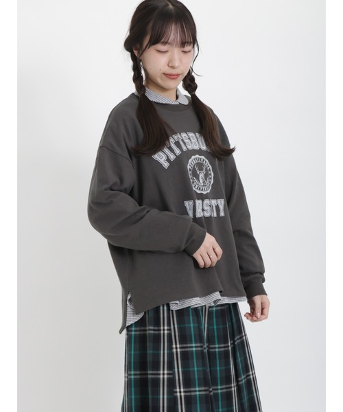 Samansa Mos2(サマンサ モスモス)の「スラブベア天竺ロゴアソートプリントカットソー(Tシャツ/カットソー・レディース・サックスブルー/ダークブラウン/チャコール/オフホワイト・フリ-)」の3枚目の写真