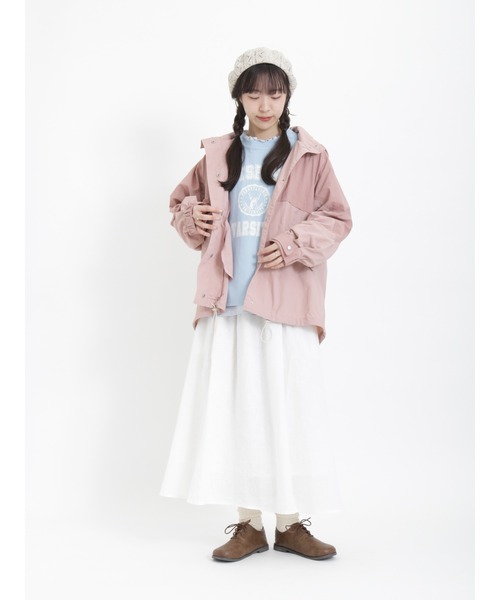 Samansa Mos2(サマンサ モスモス)の「スラブベア天竺ロゴアソートプリントカットソー(Tシャツ/カットソー・レディース・サックスブルー/ダークブラウン/チャコール/オフホワイト・フリ-)」の9枚目の写真