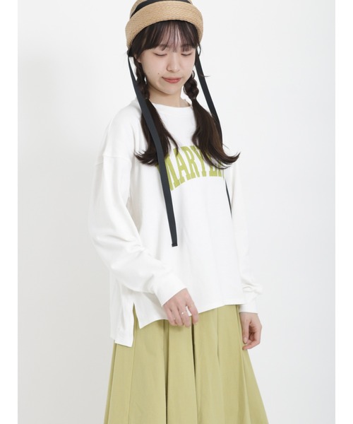 Samansa Mos2(サマンサ モスモス)の「スラブベア天竺ロゴアソートプリントカットソー(Tシャツ/カットソー・レディース・サックスブルー/ダークブラウン/チャコール/オフホワイト・フリ-)」の8枚目の写真