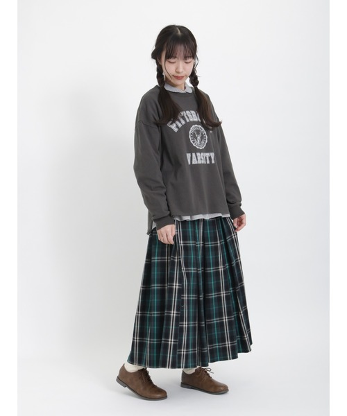 Samansa Mos2(サマンサ モスモス)の「スラブベア天竺ロゴアソートプリントカットソー(Tシャツ/カットソー・レディース・サックスブルー/ダークブラウン/チャコール/オフホワイト・フリ-)」の11枚目の写真