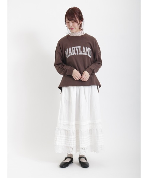 Samansa Mos2(サマンサ モスモス)の「スラブベア天竺ロゴアソートプリントカットソー(Tシャツ/カットソー・レディース・サックスブルー/ダークブラウン/チャコール/オフホワイト・フリ-)」の20枚目の写真