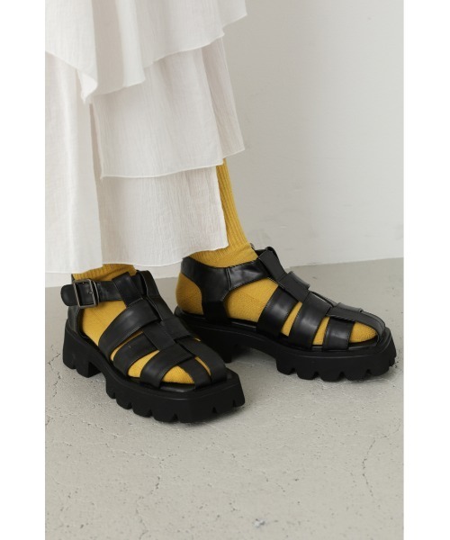 RODEO CROWNS WIDE BOWL（ロデオクラウンズワイドボウル）の「BICOLOR グルカサンダル（サンダル・レディース・イエロー系その他/ブラック・LARGE/MEDIUM）」の12枚目の写真