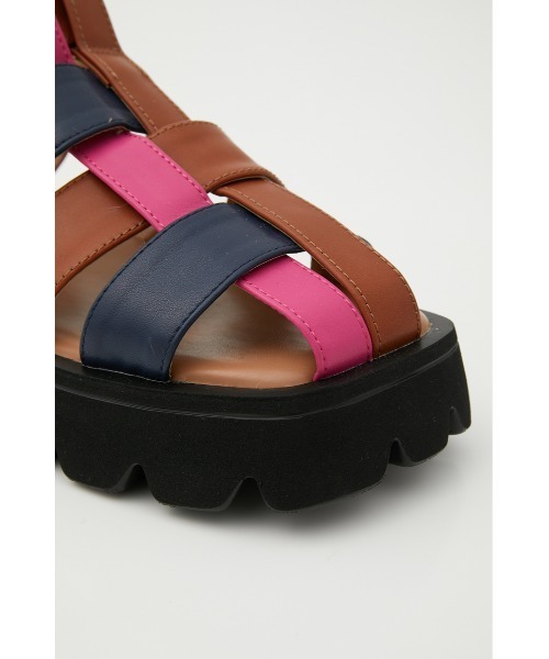 RODEO CROWNS WIDE BOWL（ロデオクラウンズワイドボウル）の「BICOLOR グルカサンダル（サンダル・レディース・イエロー系その他/ブラック・LARGE/MEDIUM）」の4枚目の写真