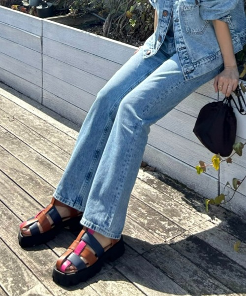 RODEO CROWNS WIDE BOWL（ロデオクラウンズワイドボウル）の「BICOLOR グルカサンダル（サンダル・レディース・イエロー系その他/ブラック・LARGE/MEDIUM）」の22枚目の写真