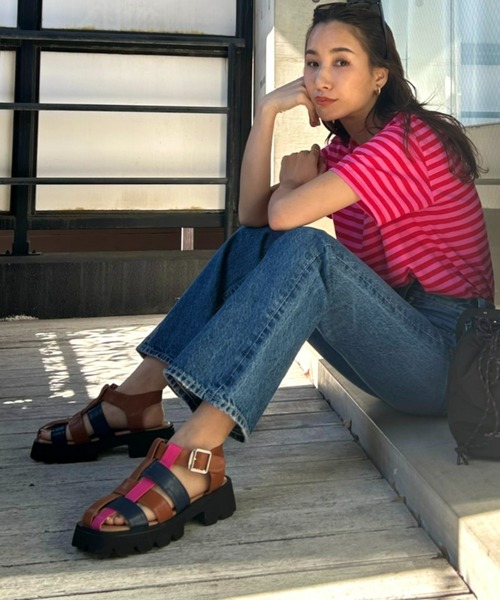 RODEO CROWNS WIDE BOWL（ロデオクラウンズワイドボウル）の「BICOLOR グルカサンダル（サンダル・レディース・イエロー系その他/ブラック・LARGE/MEDIUM）」の18枚目の写真