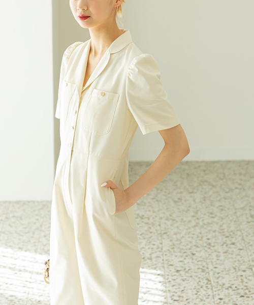 U by SPICK&SPAN（ユーバイスピックアンドスパン）の「パフスリーブオールインワン（つなぎ/オールインワン・レディース・ホワイト系その他/ネイビー・FREE）」の11枚目の写真